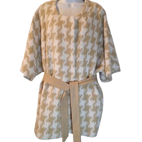 Elevenses Anthropologie Houndstooth wrap coat size M/L - Picture 2 of 8